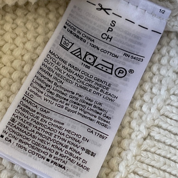 GAP Cable Knit Sweater Size Small Creamy White - Picture 6 of 10